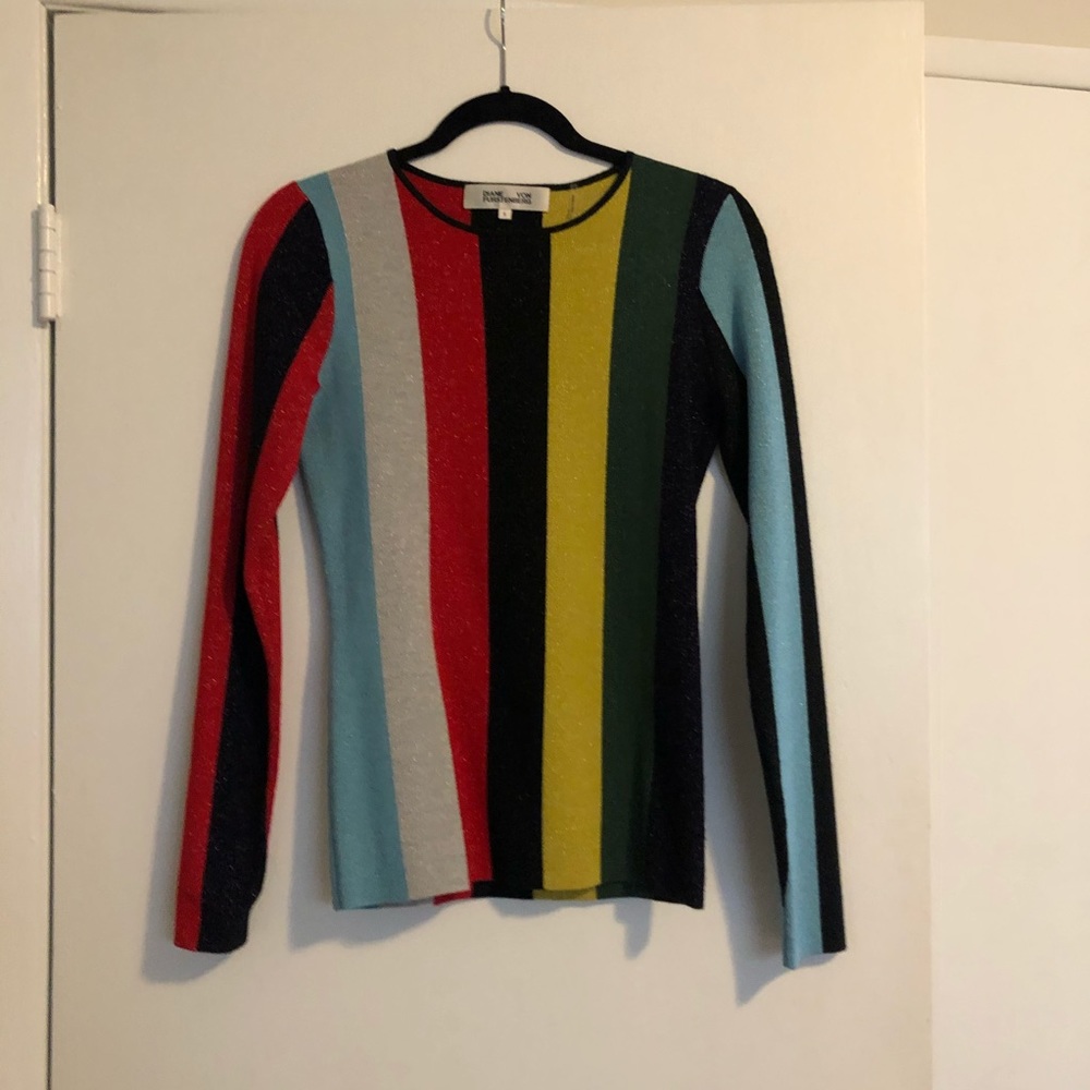 DVF rainbow glitter sweater